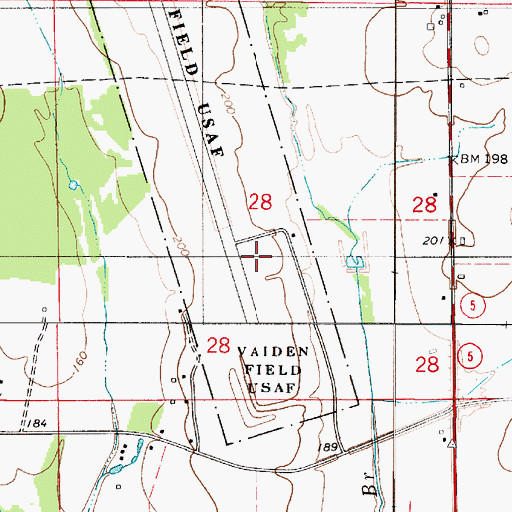 Topographic Map of Vaiden Field, AL