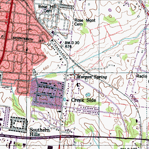 Topographic Map of Morgan Spring, TN