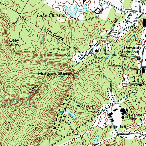Topographic Map of Morgans Steep, TN
