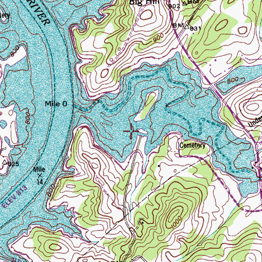 Topographic Map of Morganton, TN