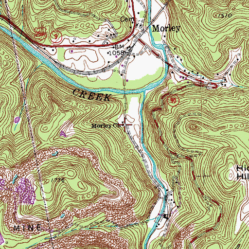Topographic Map of Morley Baptist Church, TN