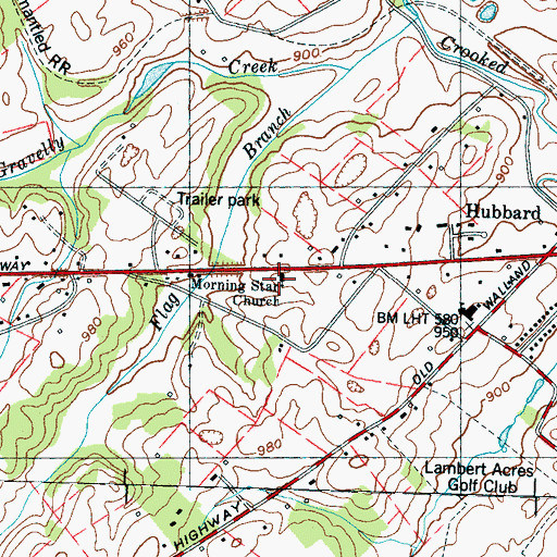 Topographic Map of Morning Star Church, TN