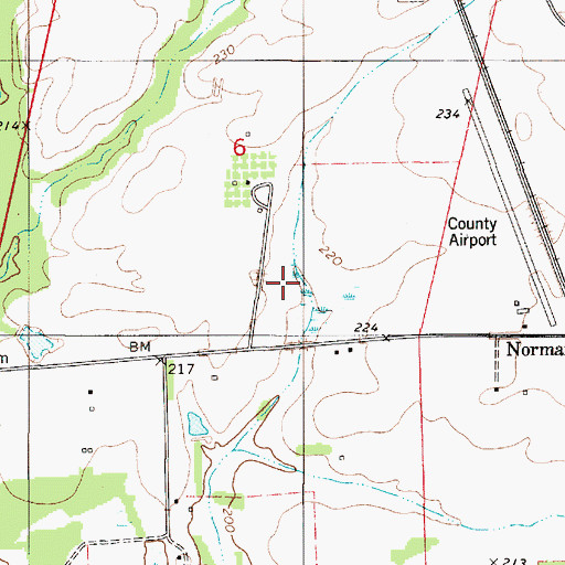 Topographic Map of Perry County Airport (historical), AL