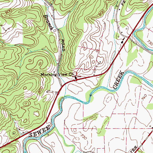 Topographic Map of Morning View Church, TN