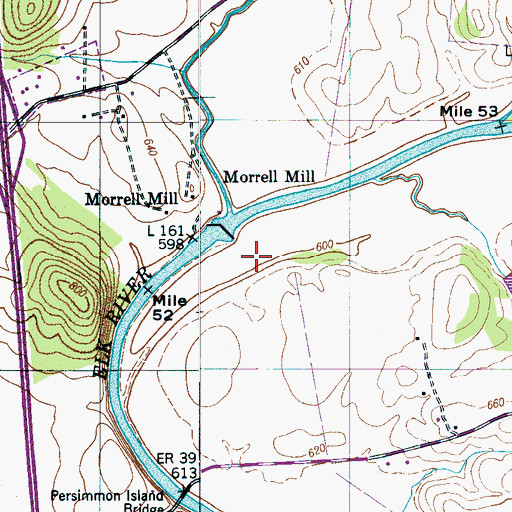 Topographic Map of Morrell Mill, TN