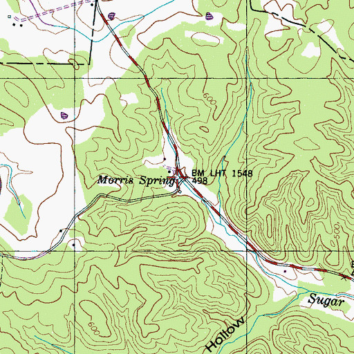 Topographic Map of Morris Spring, TN