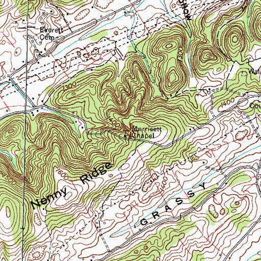 Topographic Map of Morrisett Chapel, TN