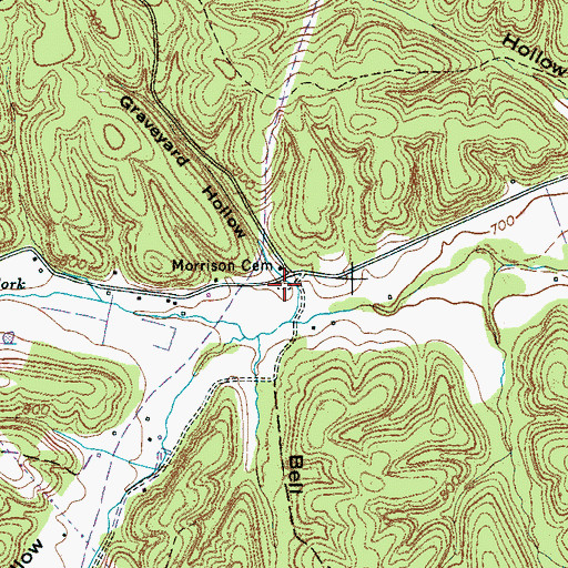 Topographic Map of Morrison Cemetery, TN