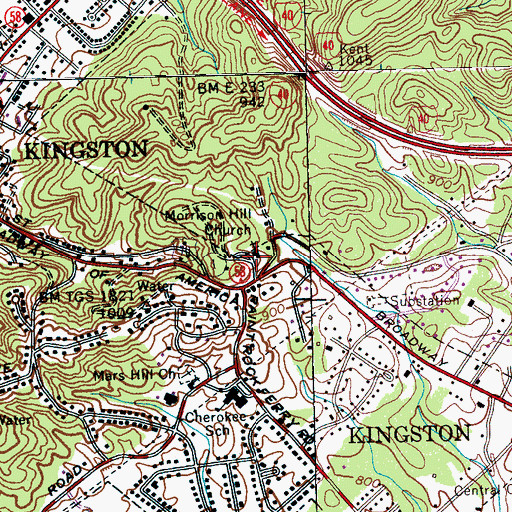 Topographic Map of Morrison Hill Church, TN