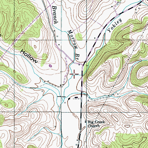 Topographic Map of Morrow Branch, TN