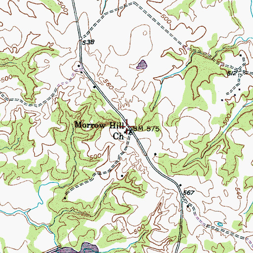 Topographic Map of Morrow Hill Church, TN