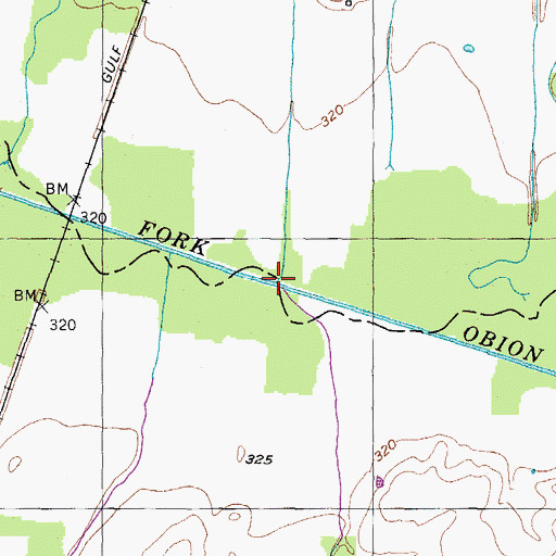 Topographic Map of Mosley Branch, TN