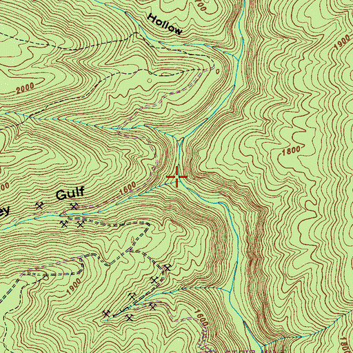 Topographic Map of Mosley Gulf, TN