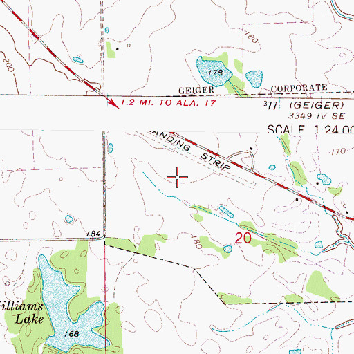 Topographic Map of Sumter Farms and Stock Company Inc Airport (historical), AL