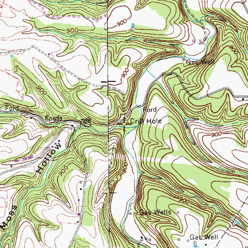 Topographic Map of Moss Hollow, TN