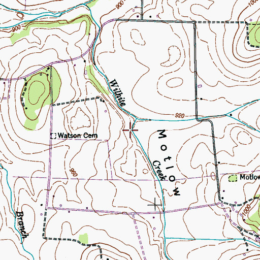 Topographic Map of Motlow Cove, TN
