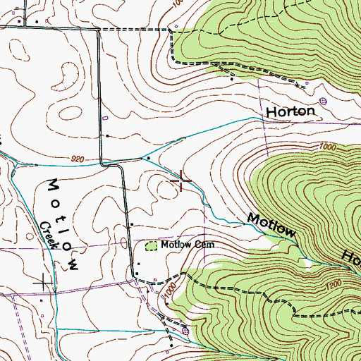 Topographic Map of Motlow Hollow, TN