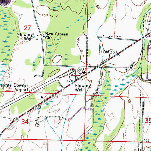 Topographic Map of George Downer Airport, AL