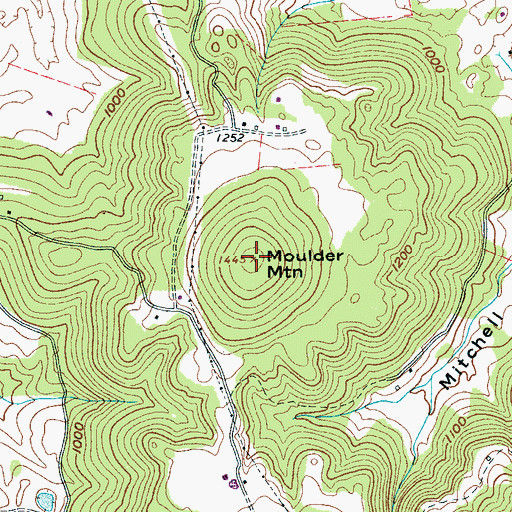 Topographic Map of Moulder Mountain, TN