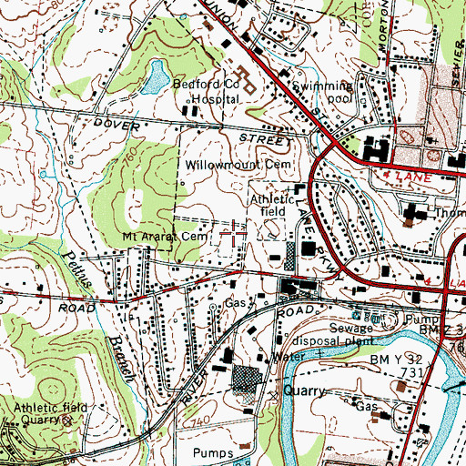 Topographic Map of Mount Ararat Cemetery, TN