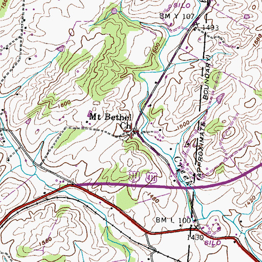 Topographic Map of Mount Bethel Church, TN