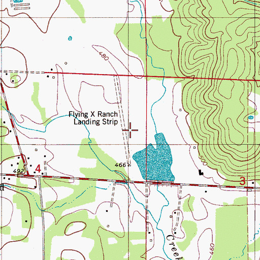 Topographic Map of Flying X Ranch Airport, AL