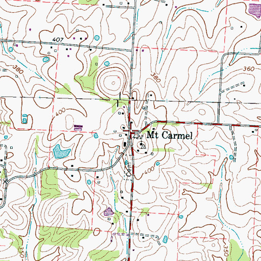 Topographic Map of Mount Carmel, TN