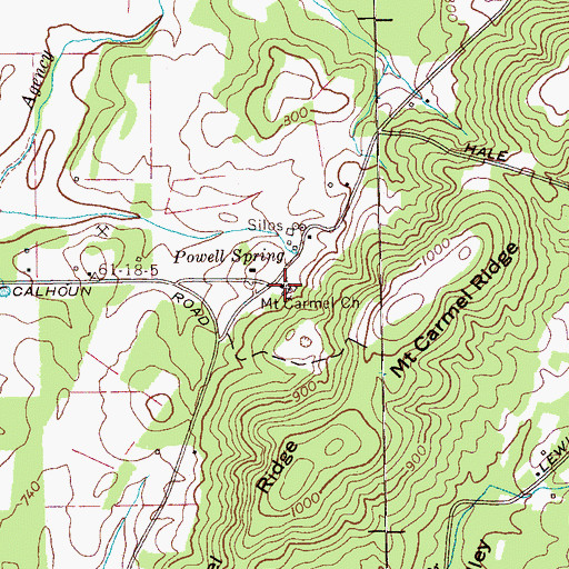 Topographic Map of Mount Carmel Church, TN