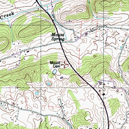Topographic Map of Mount Cemetery, TN
