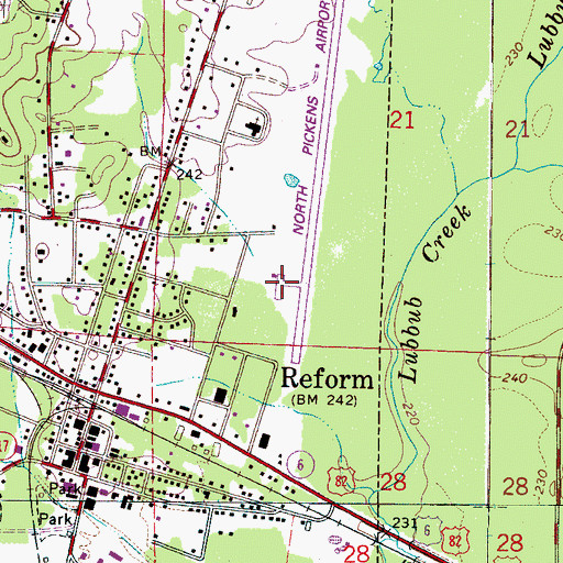Topographic Map of North Pickens Airport, AL