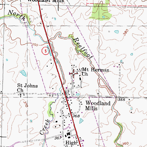 Topographic Map of Mount Herman Church, TN