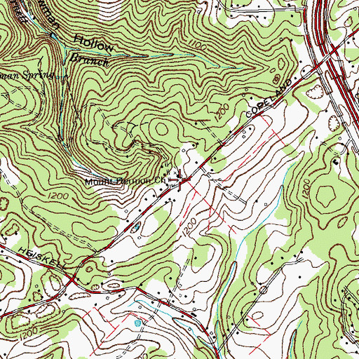 Topographic Map of Mount Hermon United Methodist Church, TN