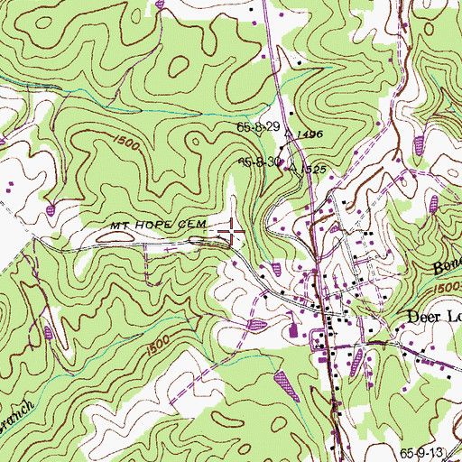 Topographic Map of Mount Hope Cemetery, TN
