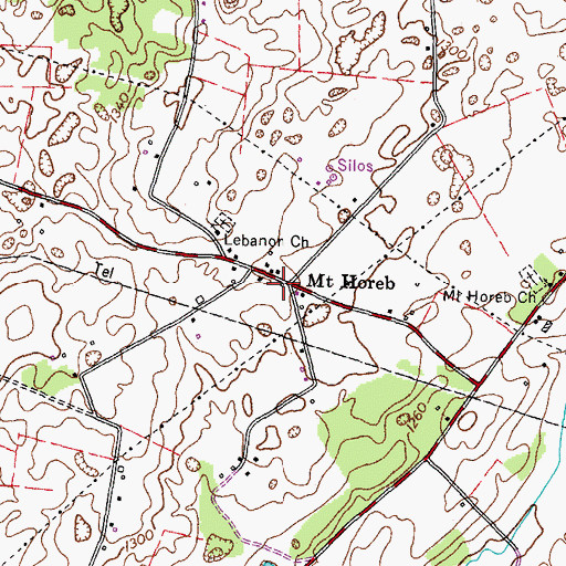 Topographic Map of Mount Horeb, TN