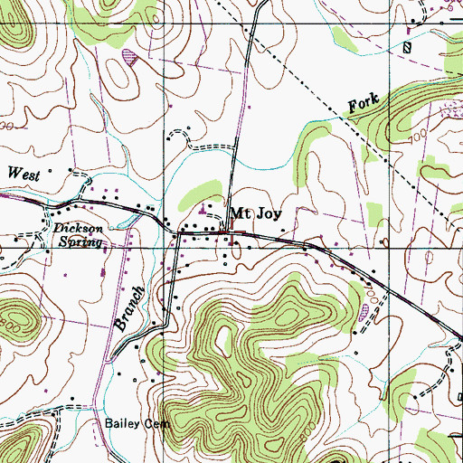 Topographic Map of Mount Joy, TN