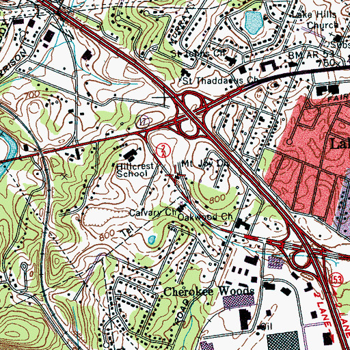 Topographic Map of Mount Joy Church, TN