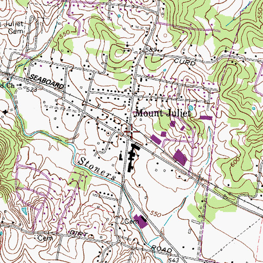 Topographic Map of Mount Juliet, TN