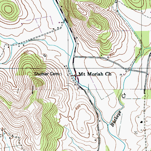 Topographic Map of Mount Moriah Church, TN