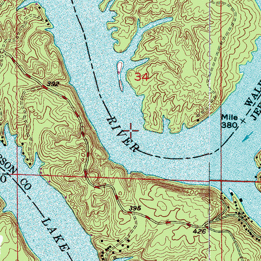 Topographic Map of Drummond Airport, AL