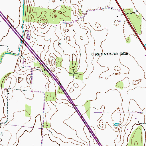 Topographic Map of Mount Nebo Church, TN