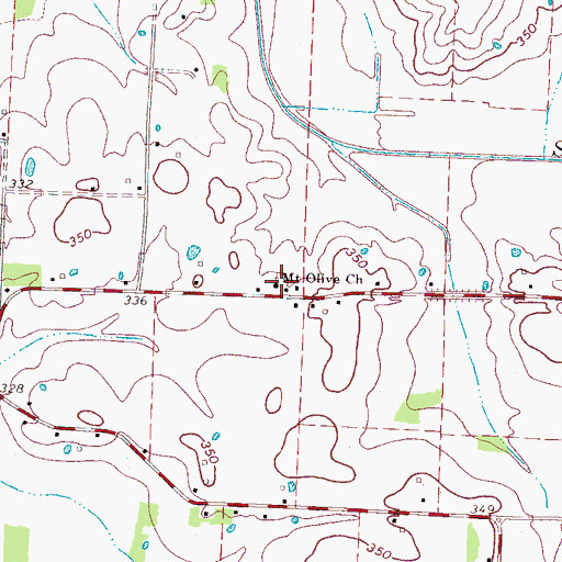Topographic Map of Mount Olive Church, TN