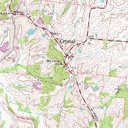 Topographic Map of Mount Olive Church, TN