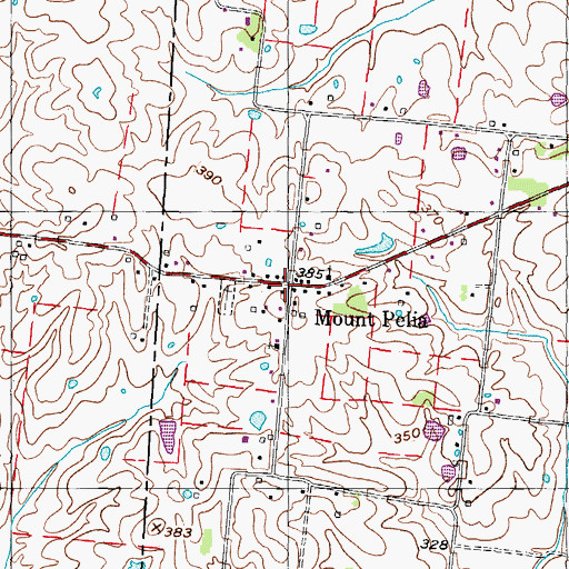 Topographic Map of Mount Pelia, TN
