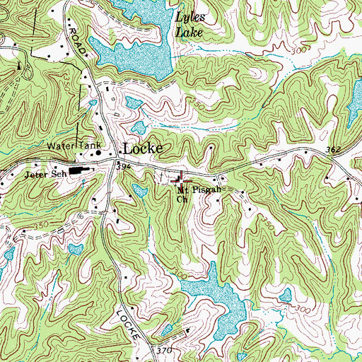 Topographic Map of Mount Pisgah Church, TN