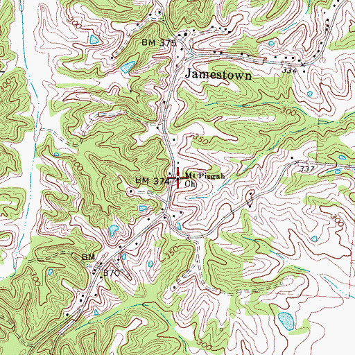 Topographic Map of Mount Pisgah Church, TN