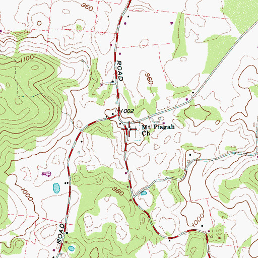 Topographic Map of Mount Pisgah Church, TN