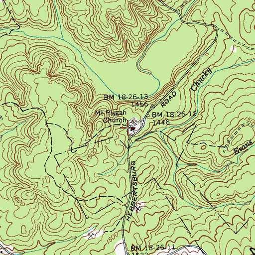 Topographic Map of Mount Pisgah Church, TN