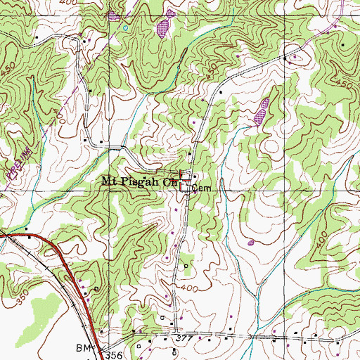 Topographic Map of Mount Pisgah Church, TN