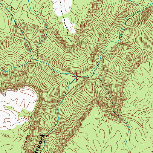 Topographic Map of Mount Pleasant Branch, TN