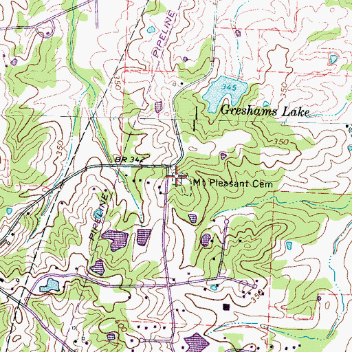 Topographic Map of Mount Pleasant Cemetery, TN